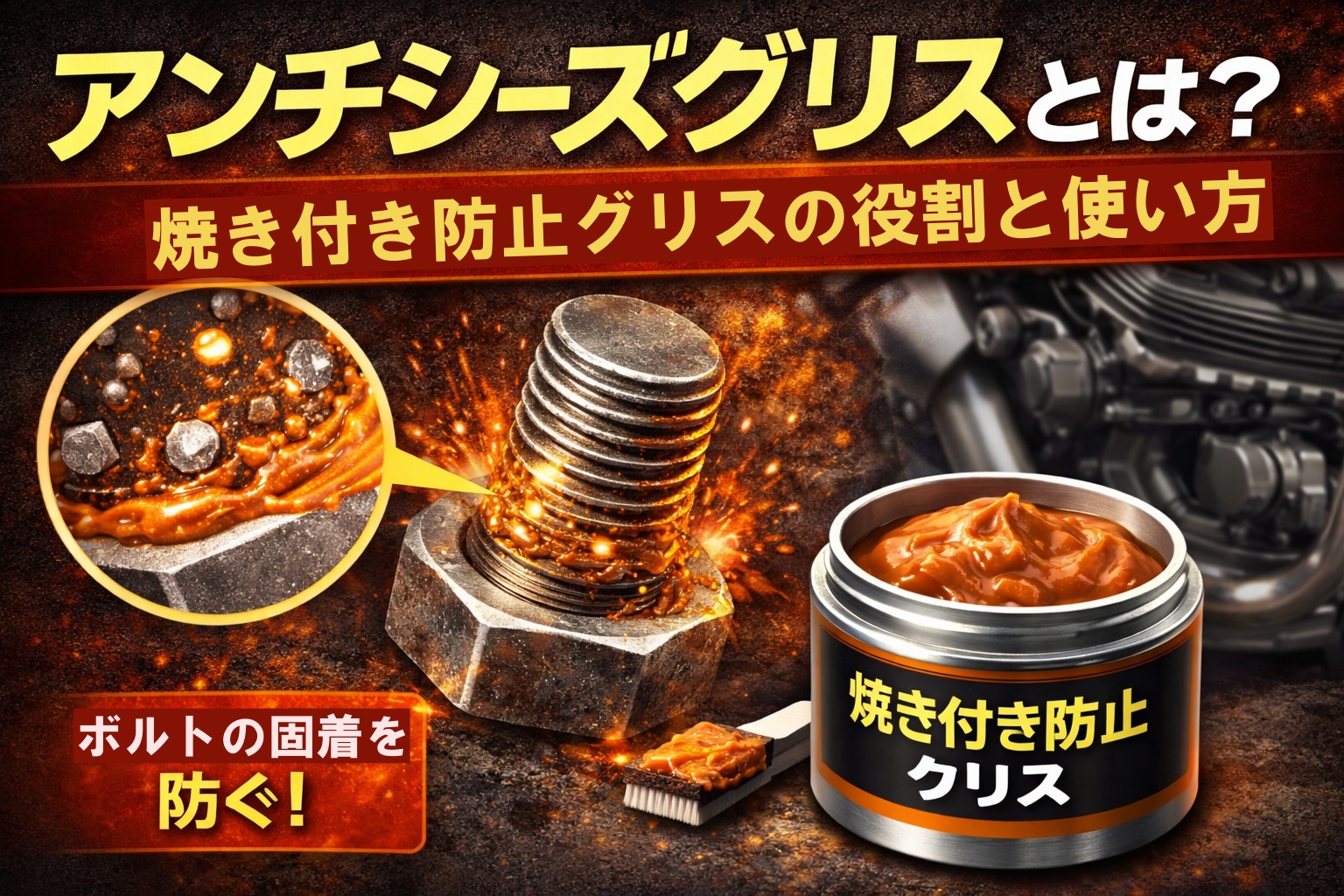 アンチシーズグリスがボルトの焼き付きや固着を防ぐ仕組み