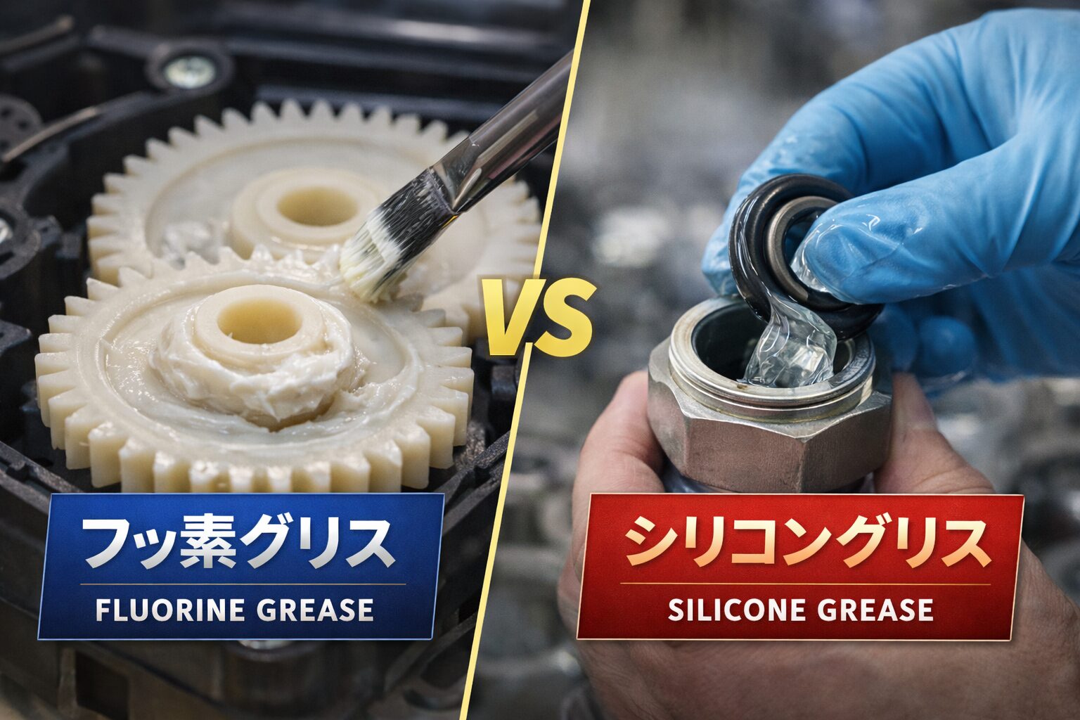 フッ素グリスとシリコングリスの違い
