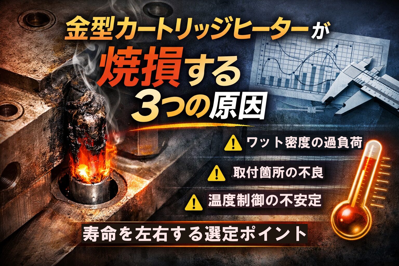 金型カートリッジヒーターが焼損する3つの原因
