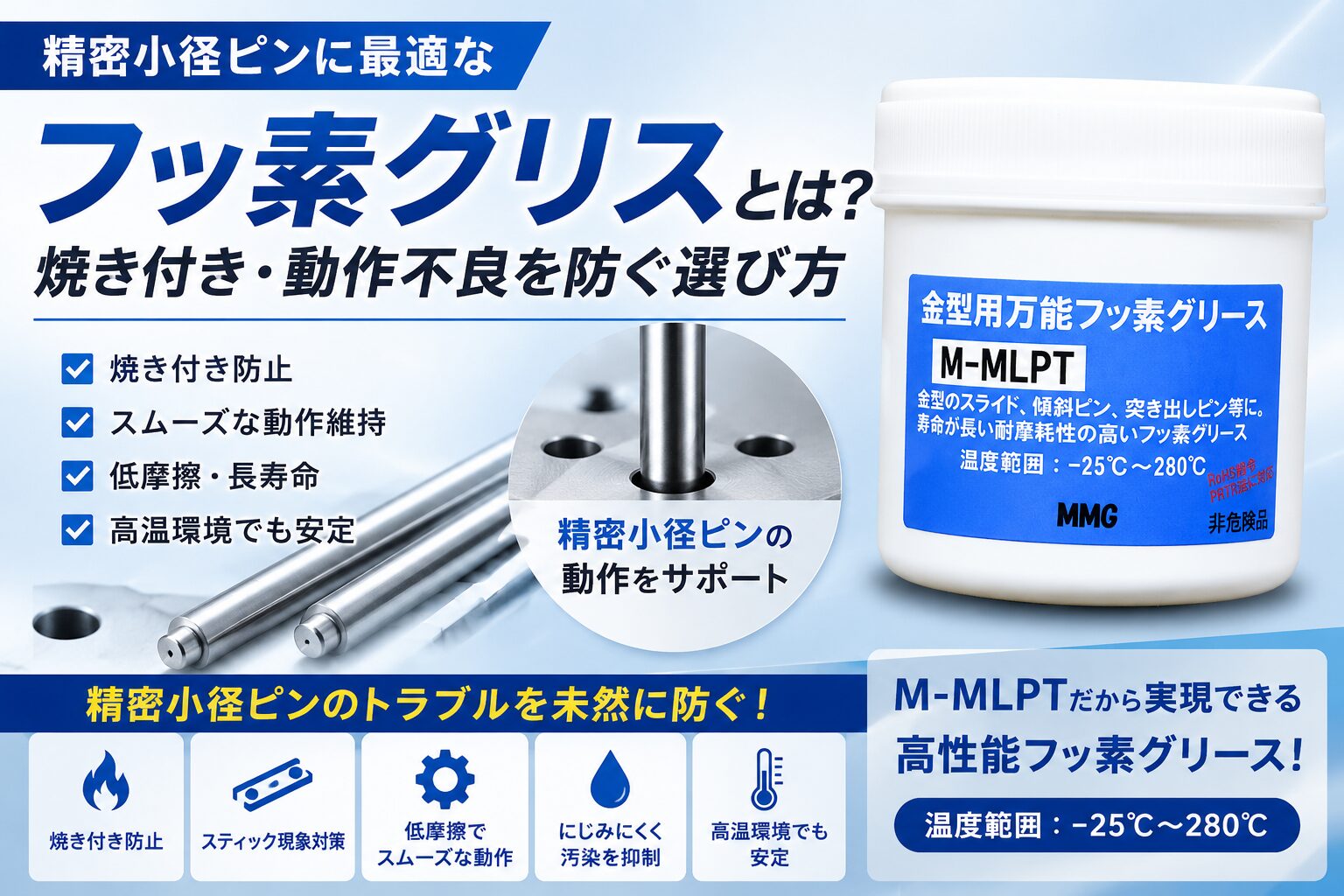 精密小径ピン・エジェクタピン・スライドコア向けフッ素グリス M-MLPTの製品画像