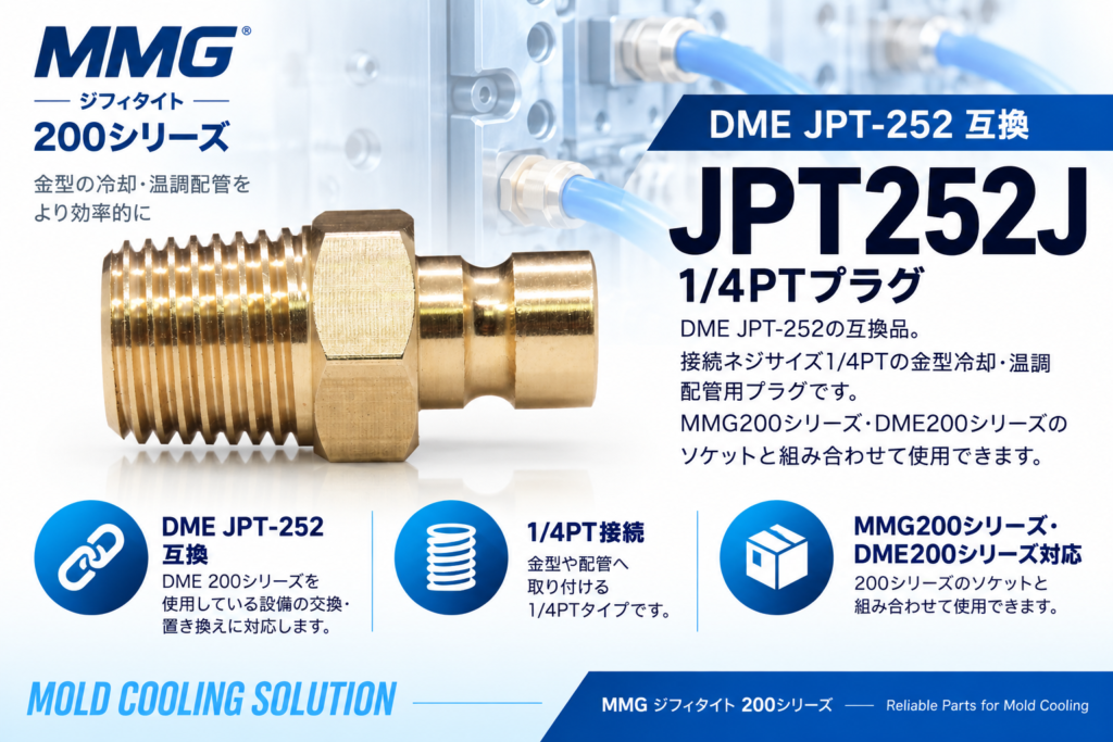 MMG JPT252J DME JPT-252互換 1/4PTプラグ 金型冷却・温調配管用
